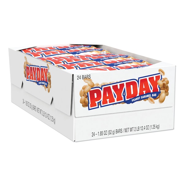 Payday PayDay Chewy Candy Bars, Peanut Caramel, 1.85 oz, PK24 HEC80723
